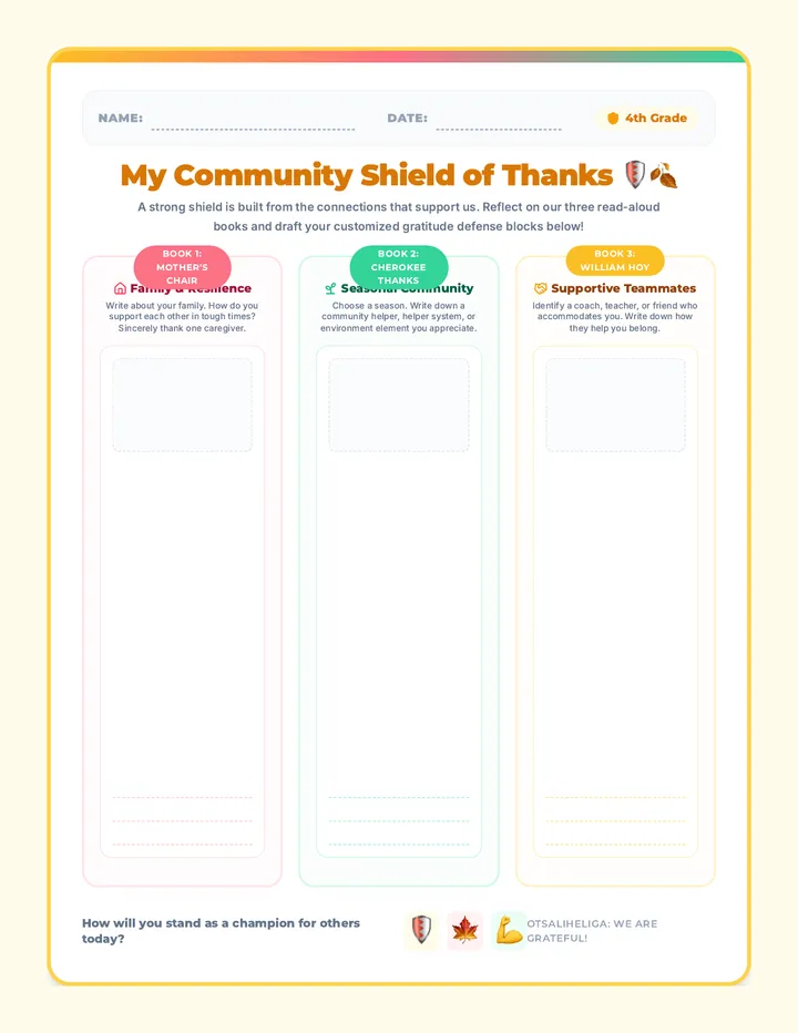 Fourth Grade Connection Student Worksheet