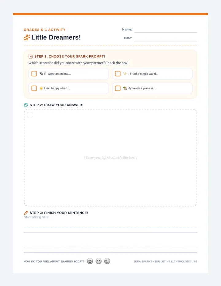 Little Dreamers Writing Worksheet