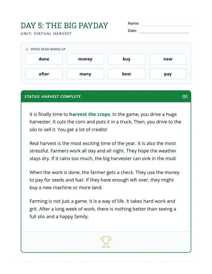 Virtual Harvest Day 5 Packet