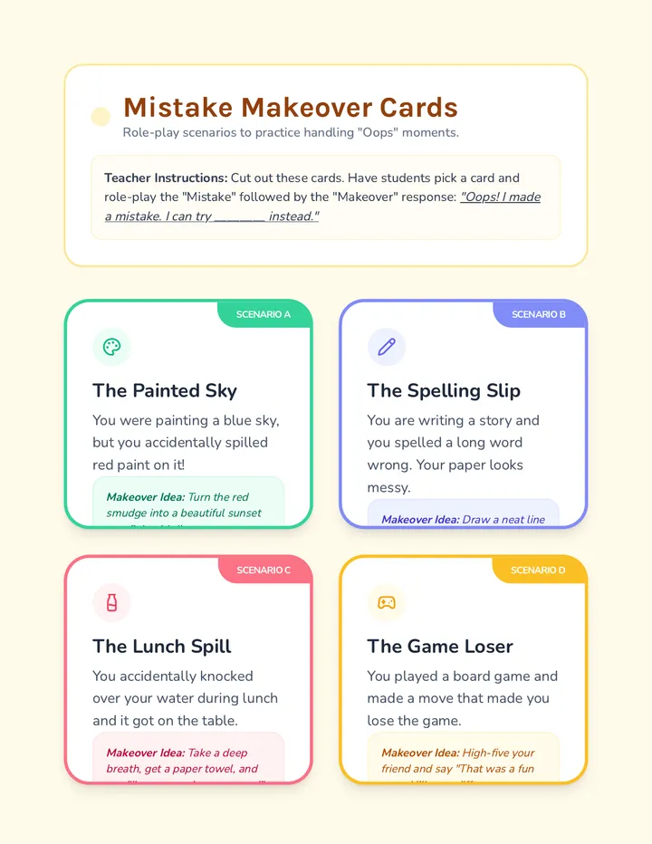 Mistake Makeover Activity Cards