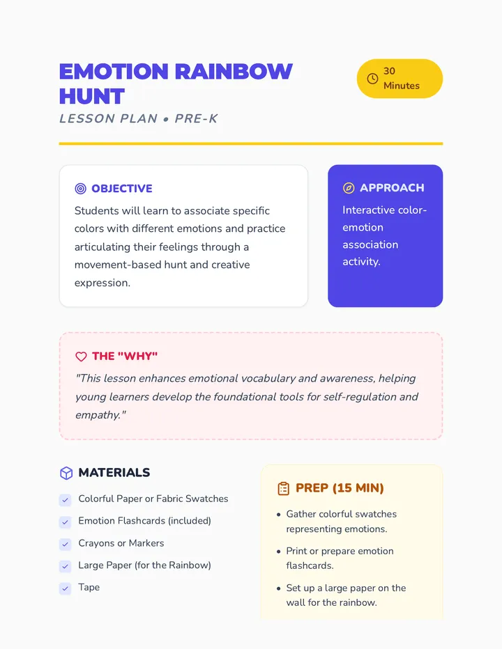 Rainbow Hunt Lesson Plan