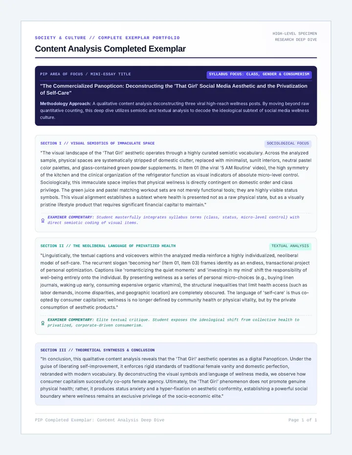 Content Analysis Completed Exemplar page 1