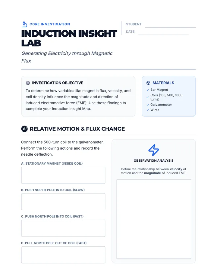 Induction Insight Lab Worksheet
