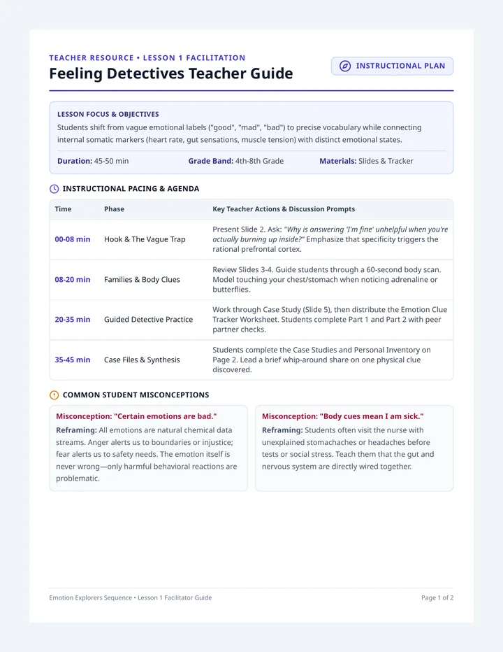 Feeling Detectives Teacher Guide