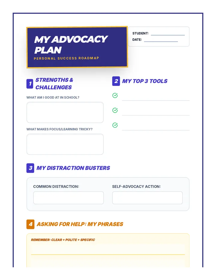 My Self Advocacy Plan Blueprint Project