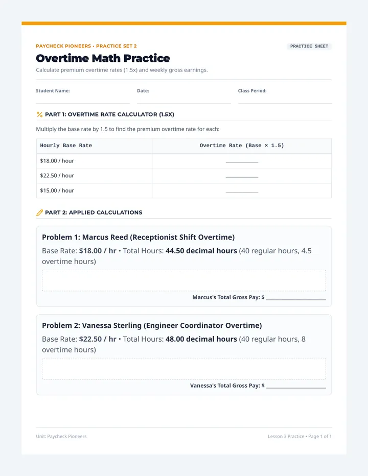 Overtime Math Practice