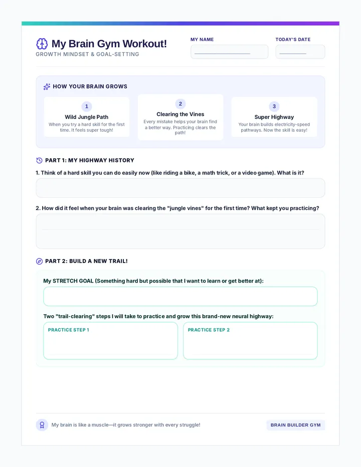 Brain Build Bootcamp Student Worksheet