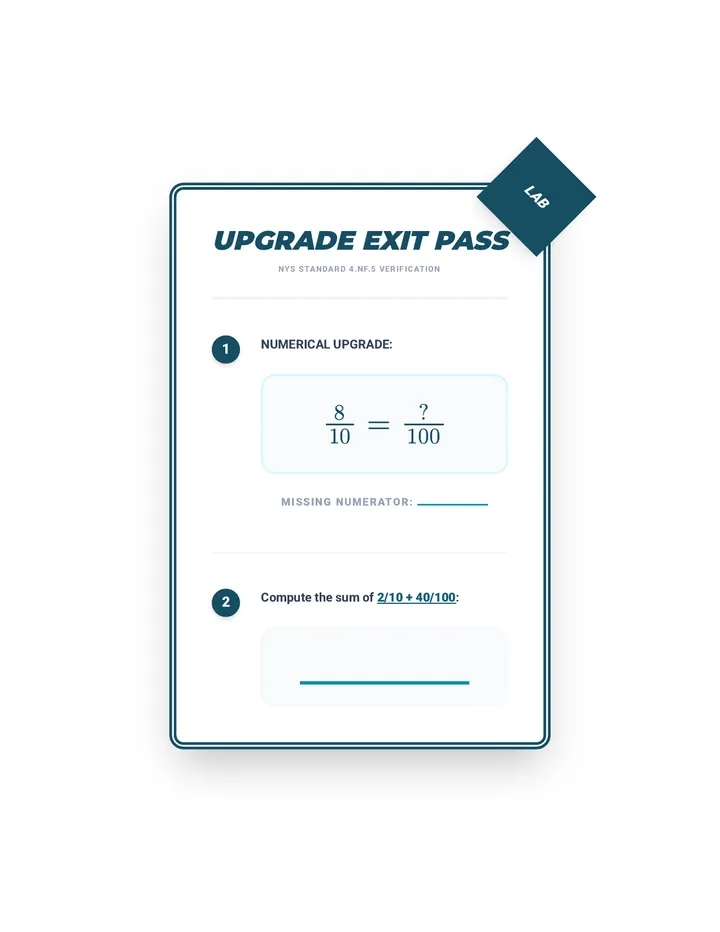 Hundredths Upgrade Exit Ticket