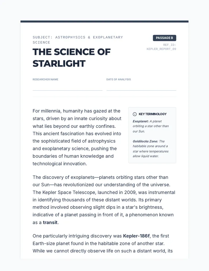 The Science of Starlight Non-Fiction Reading