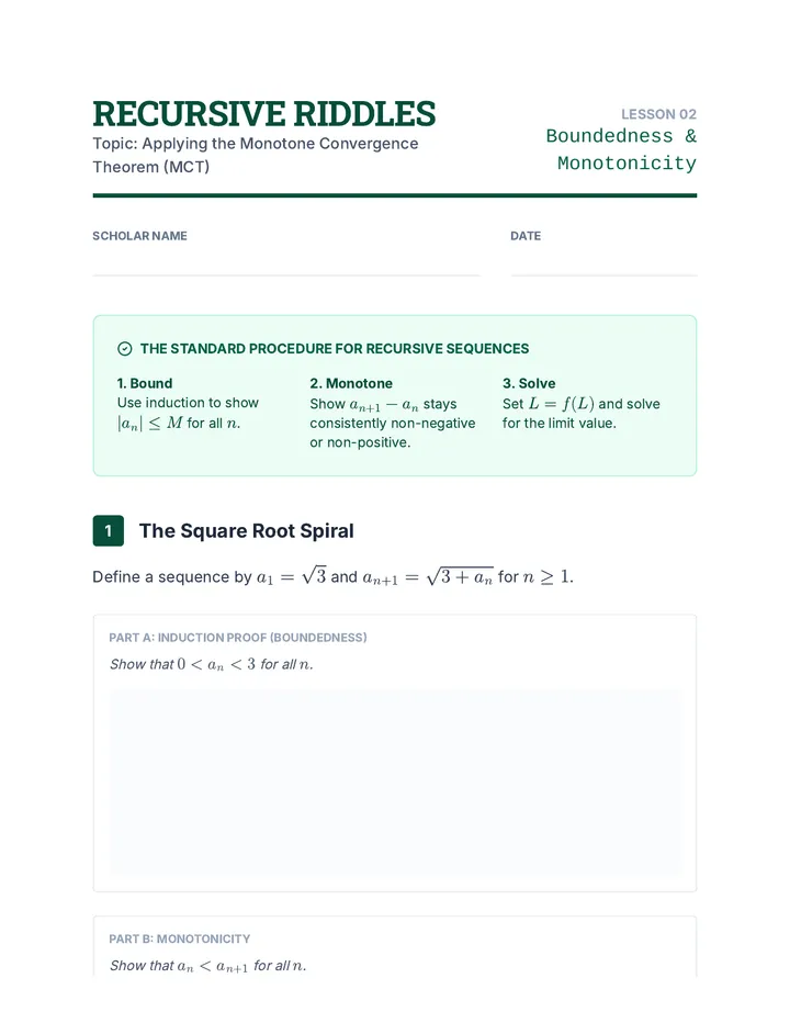 Recursive Riddles Worksheet