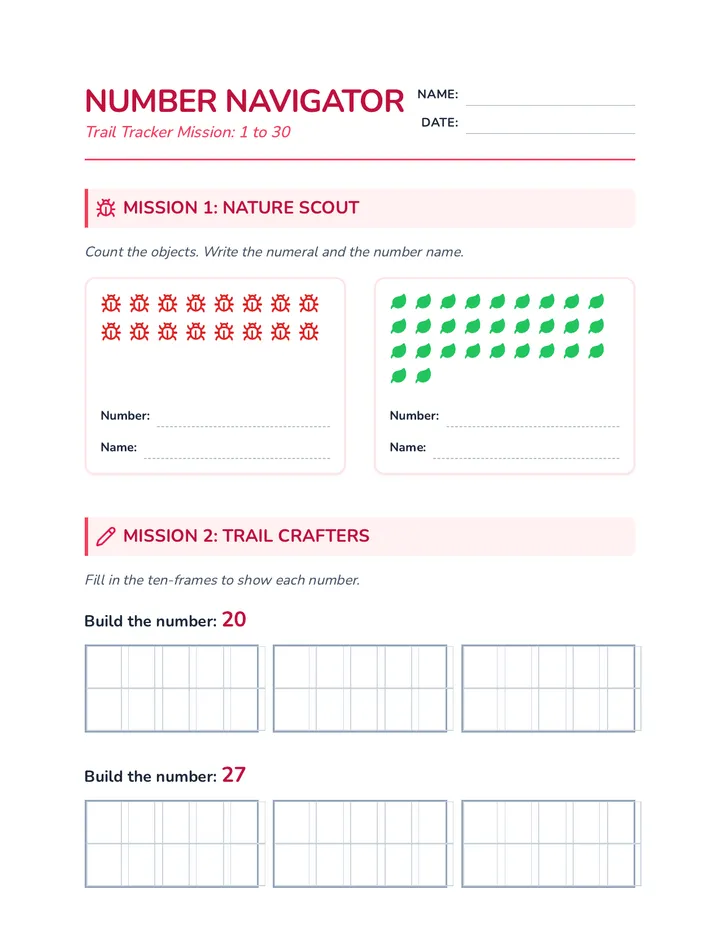 Trail Tracker Worksheet