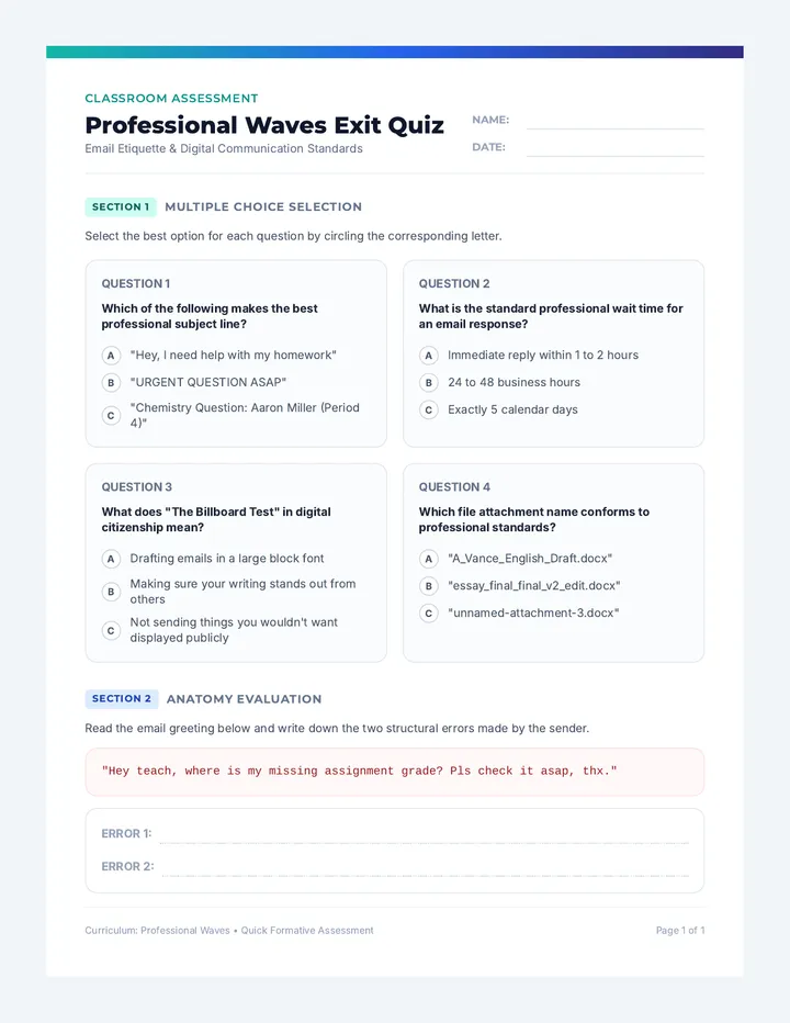 Professional Waves Exit Quiz