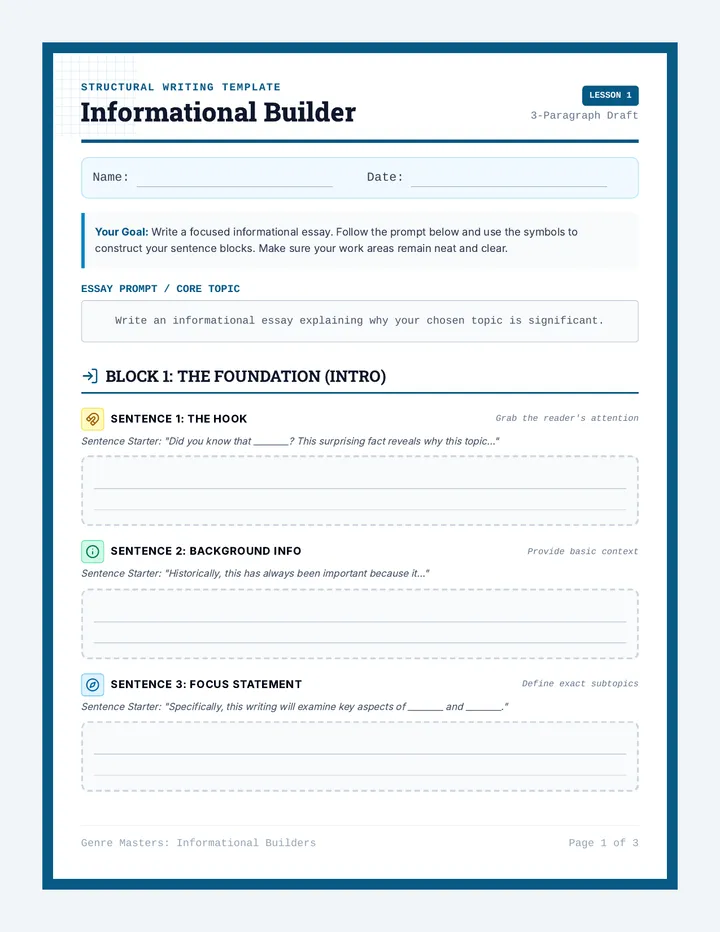 Informational Builders Organizer