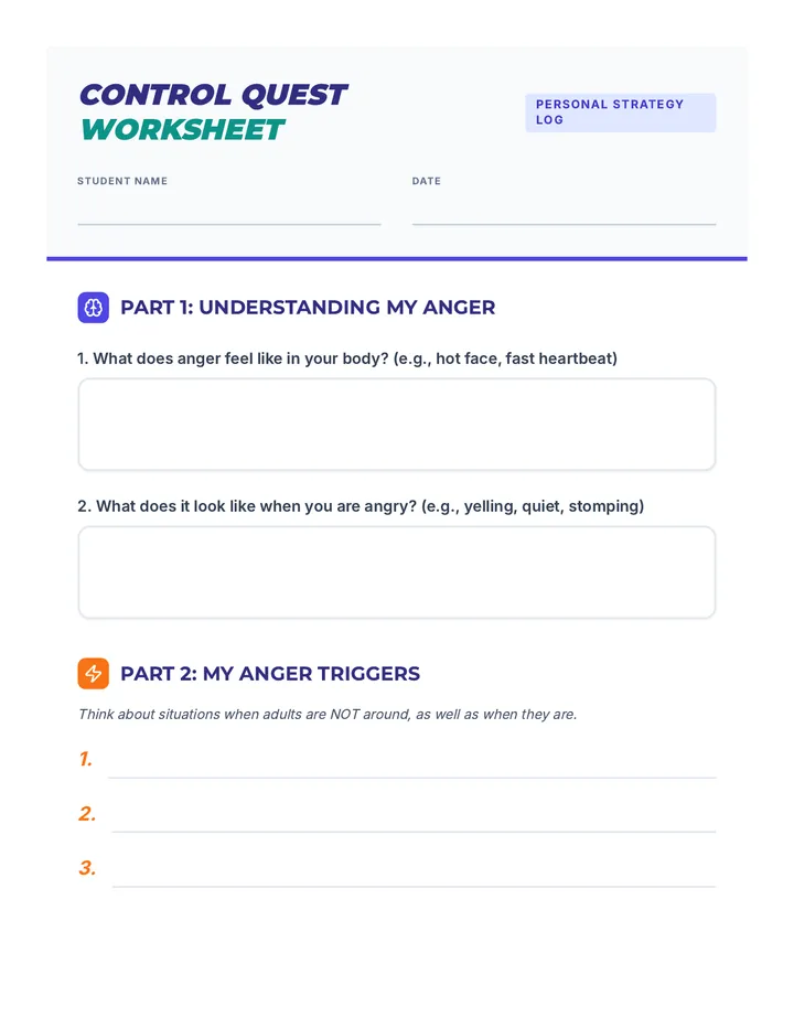 Control Quest Worksheet