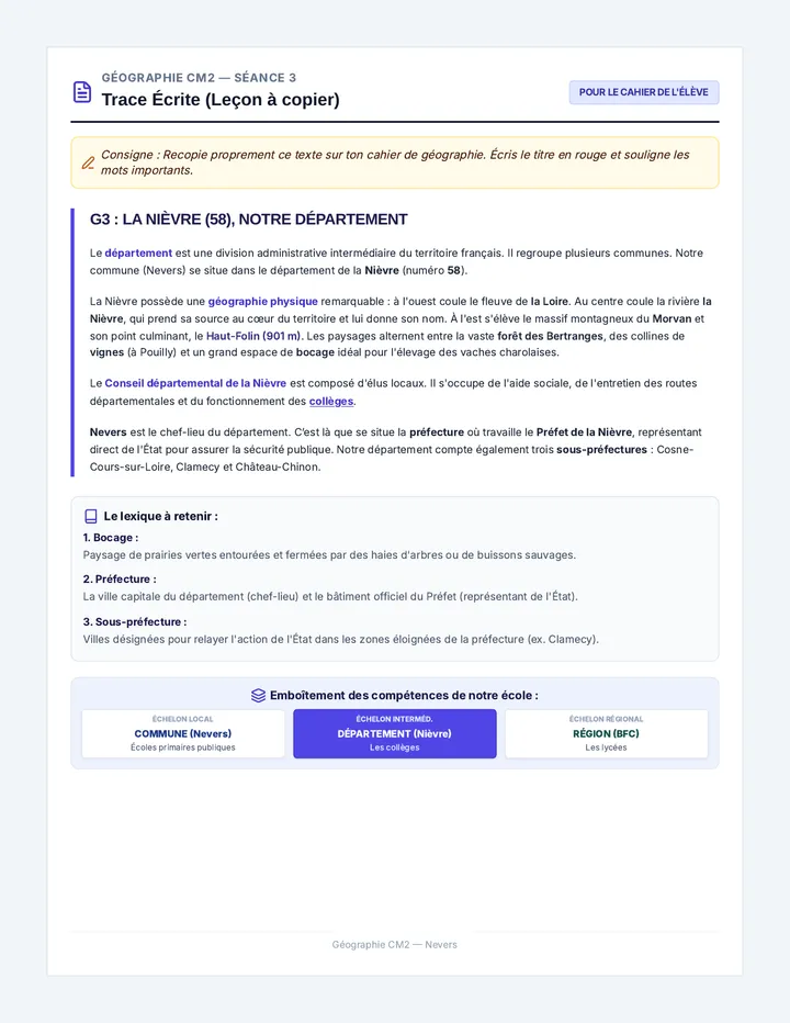 Nevers Seance 3 Trace Ecrite