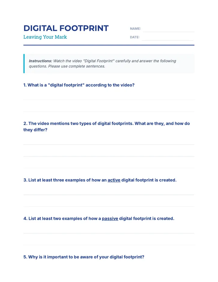 Digital Footprint Leaving Your Mark • Lesson • Lenny.com
