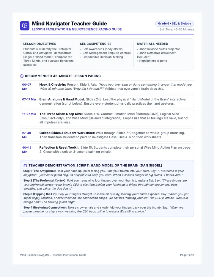 Mind Navigator Teacher Guide
