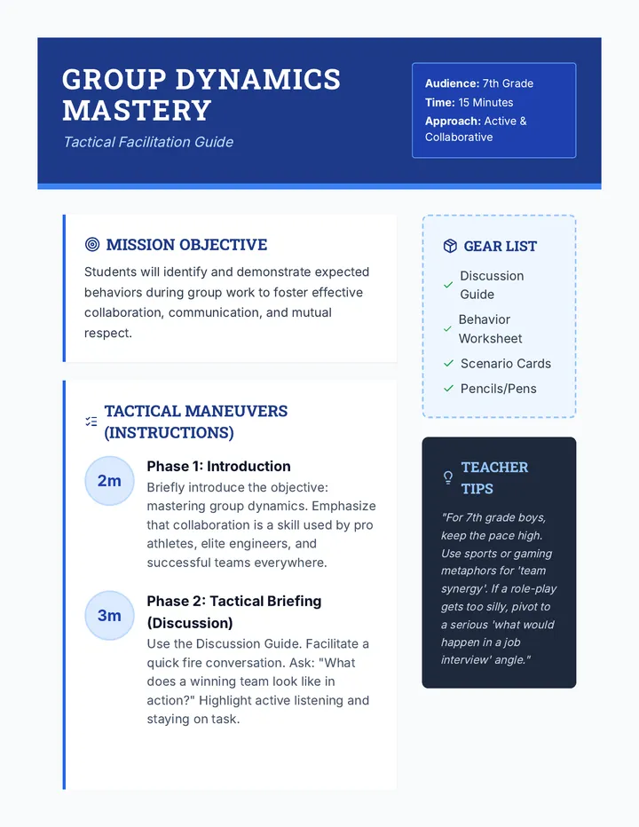 Tactical Facilitation Guide