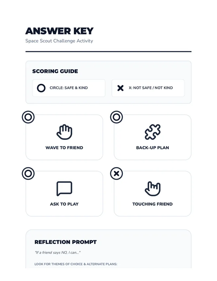 Space Scout Answer Key