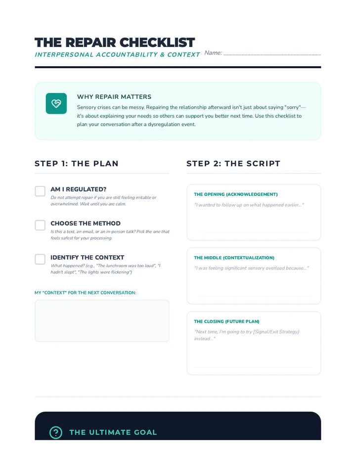 Relationship Repair Checklist