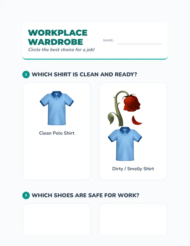 Workplace Wardrobe Worksheet