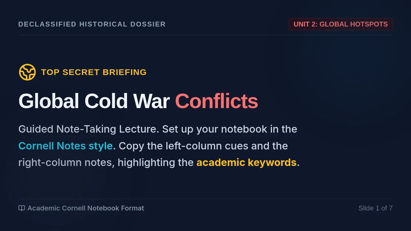 Global Cold War Conflicts Slides