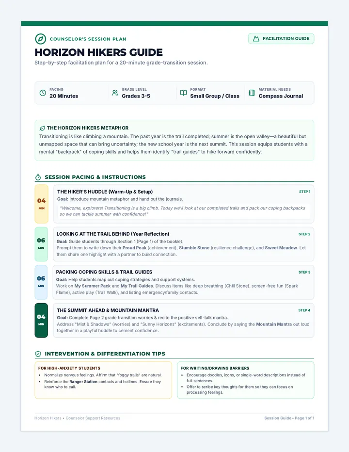 Horizon Hikers Guide page 1