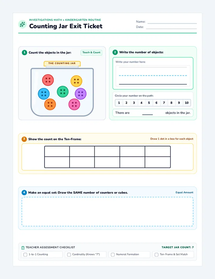 Counting Jar Exit Ticket