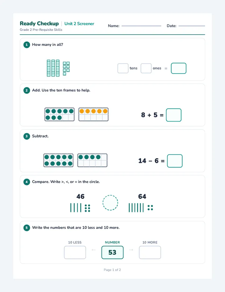 Unit Two Readiness Screener