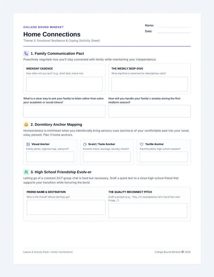 Home Connections Activity Sheet