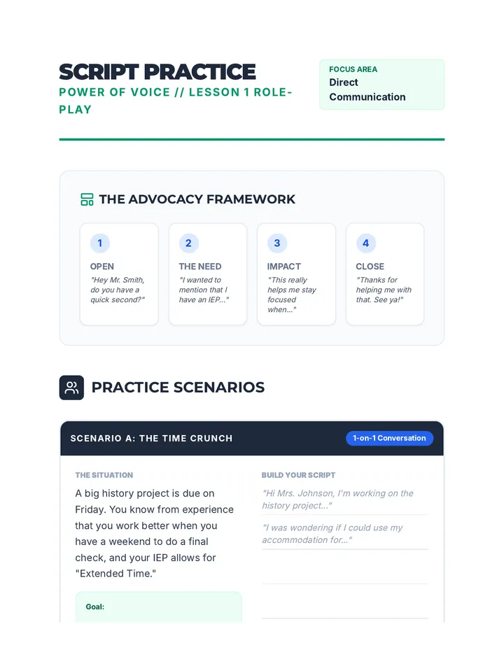 Script Practice Scenarios