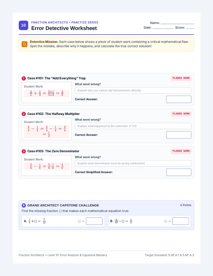 Error Detective Worksheet
