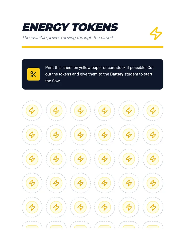 Energy Tokens Sheet