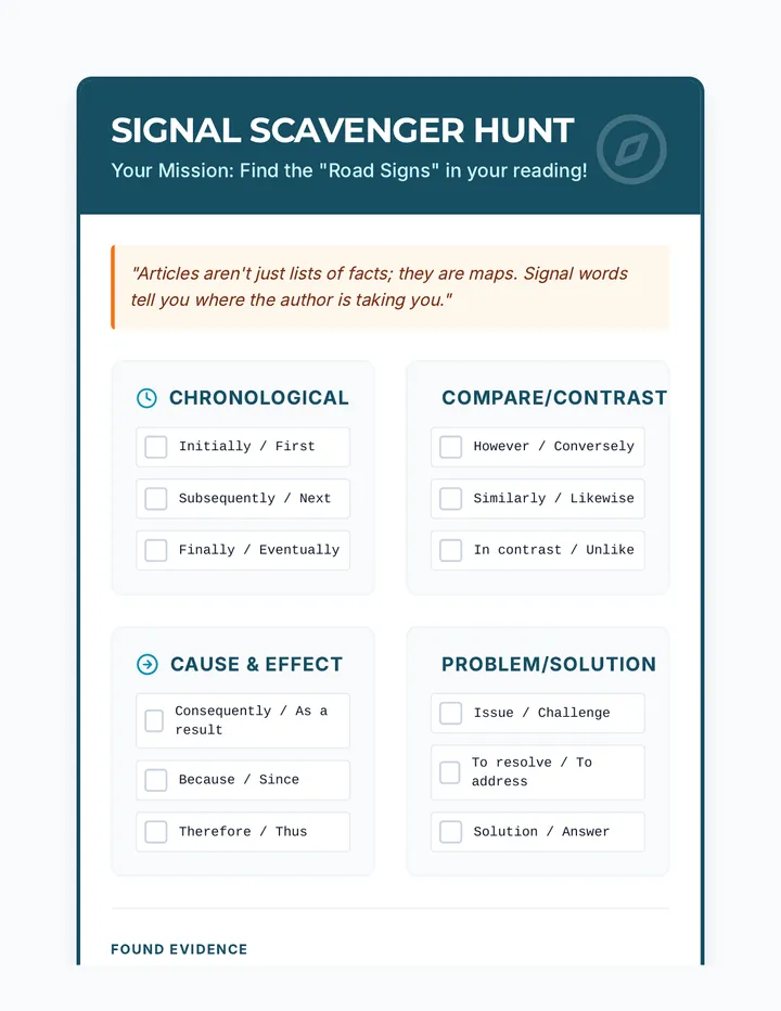 Signal Word Scavenger Hunt