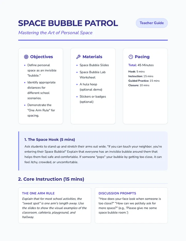 Space Bubble Guide