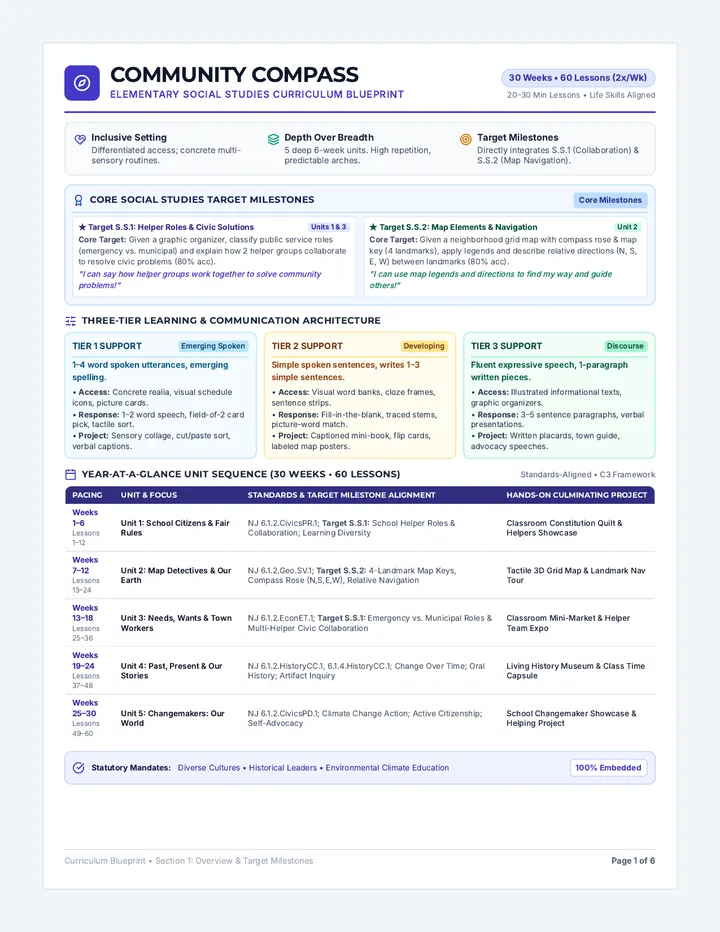 Community Compass Curriculum Map
