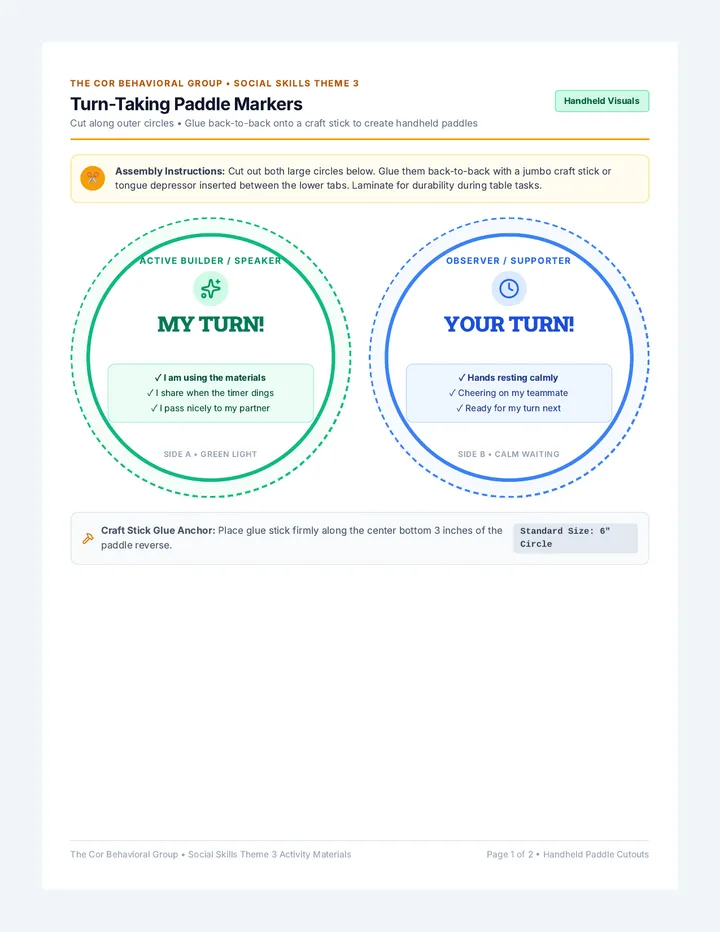 Turn Taking Paddle Markers