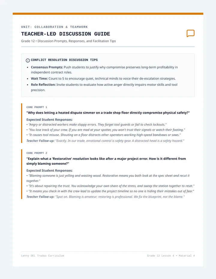 Finding Common Ground Teacher Discussion