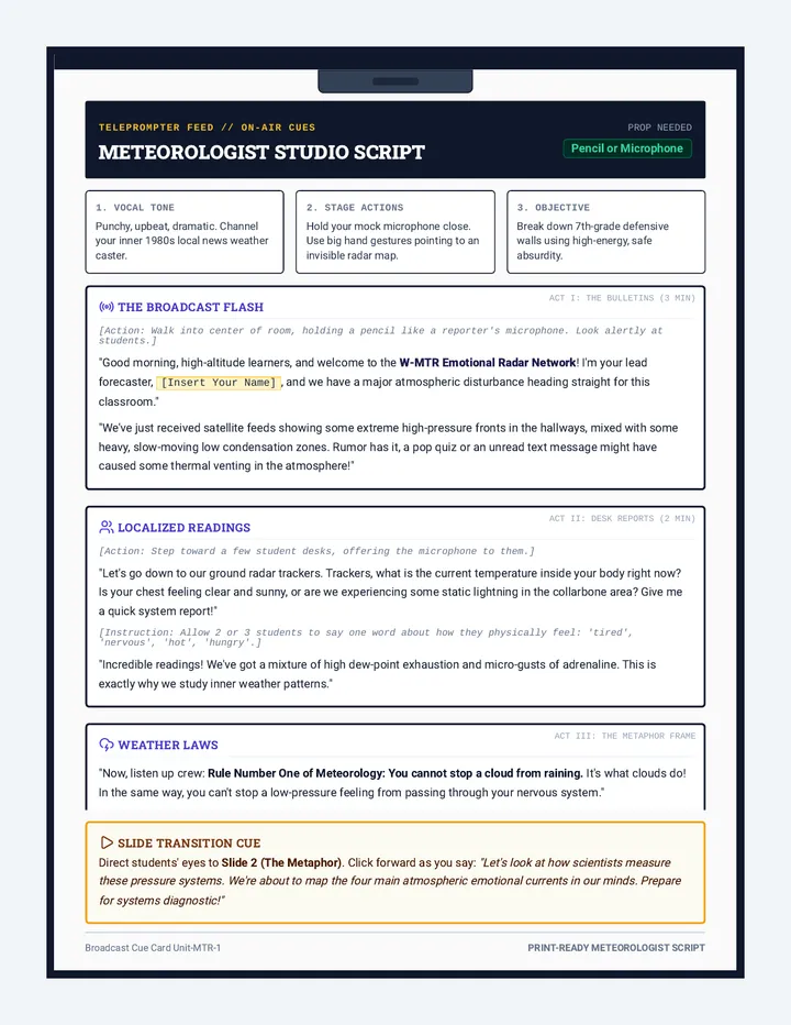 Meteorologist Host Script