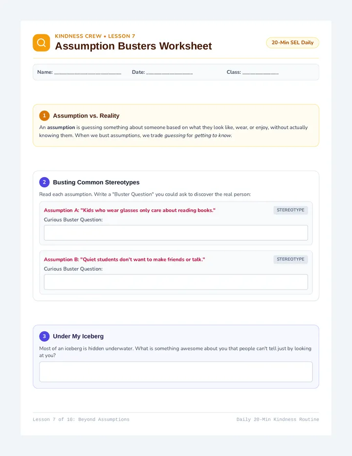 Assumption Busters Worksheet