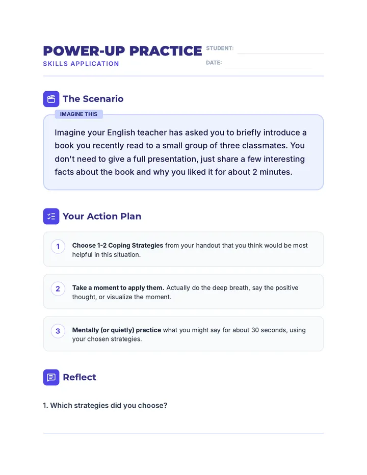 Practice Scenario Worksheet