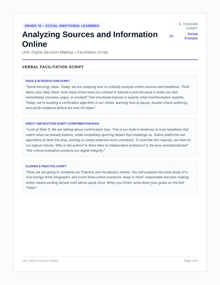Sources Teacher Script