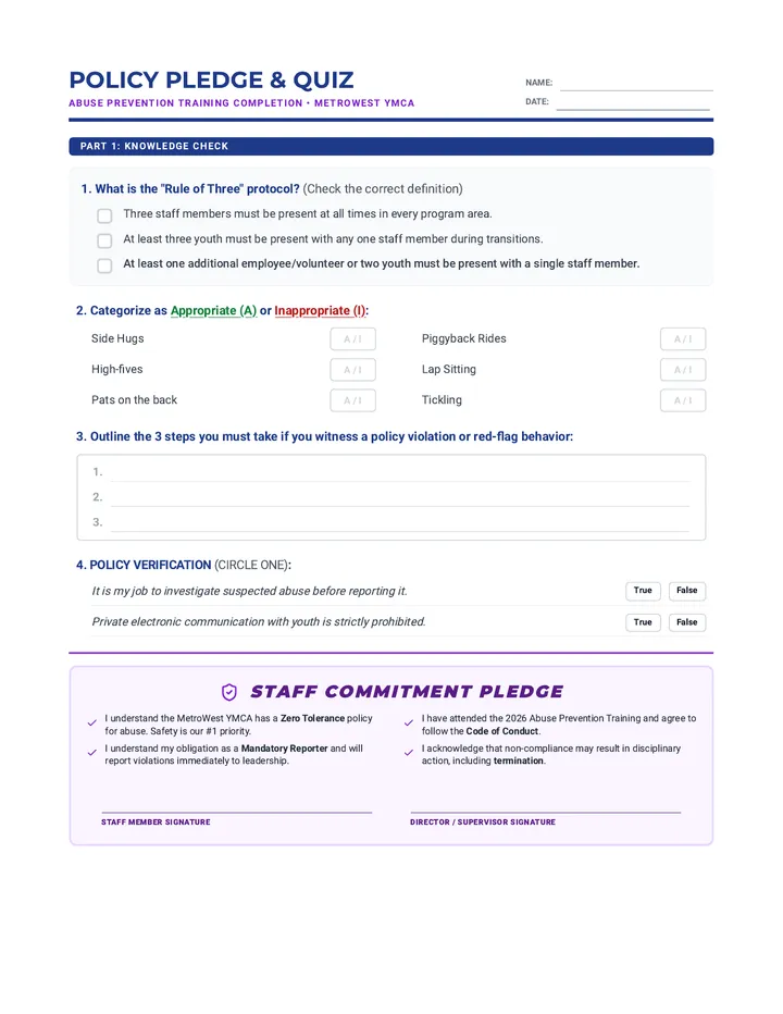 Policy Pledge Worksheet