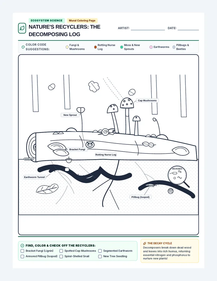 Decomposer Mural Coloring Sheet