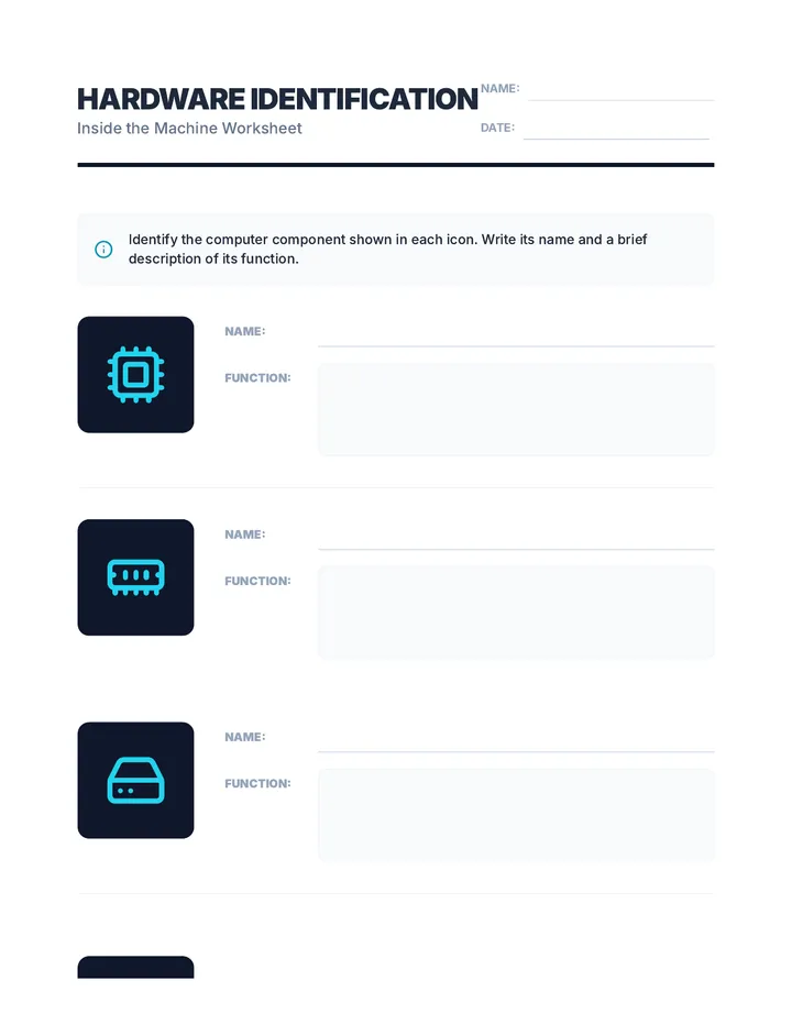 Hardware Identification Worksheet