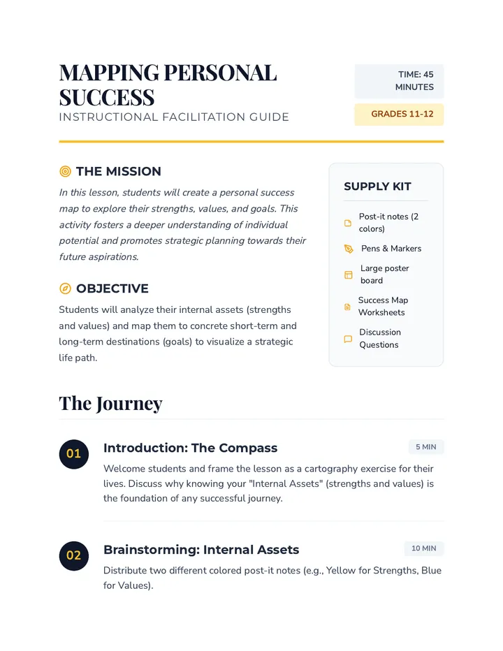 Success Mapping Lesson Plan