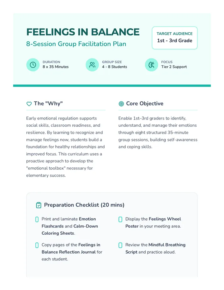 Feelings in Balance Group Plan Guide