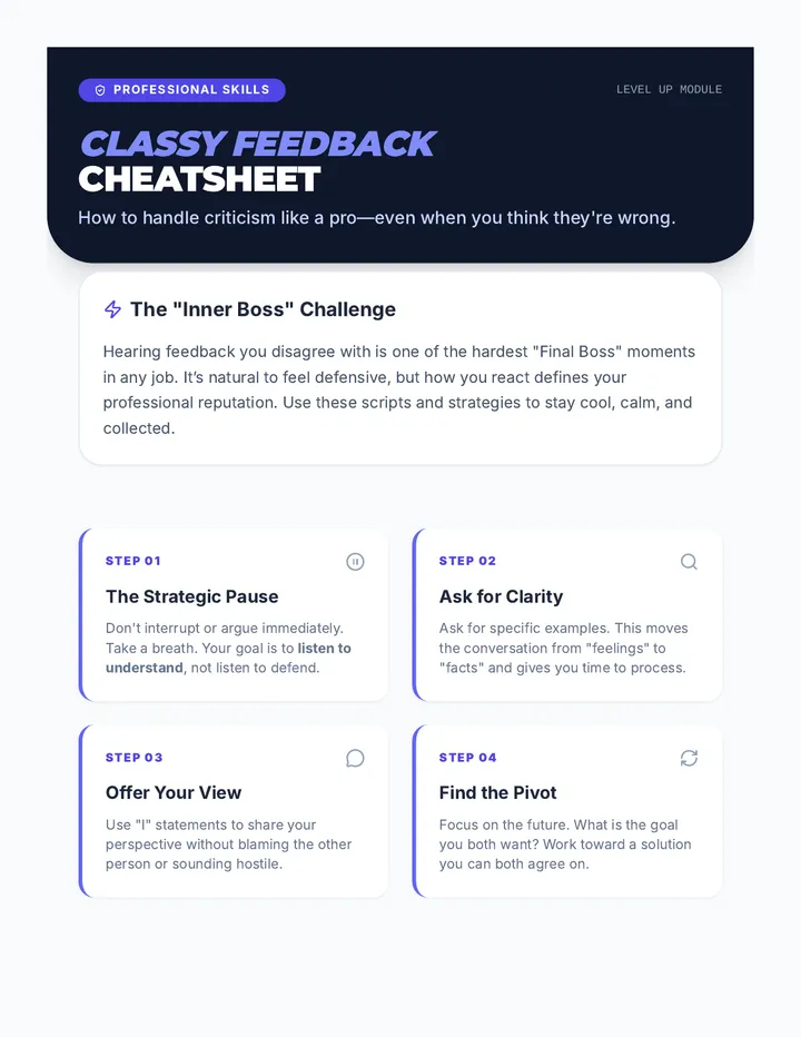 Classy Feedback Cheatsheet