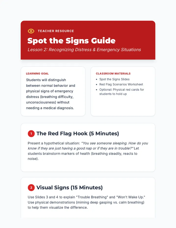 Spot the Signs Teacher Guide