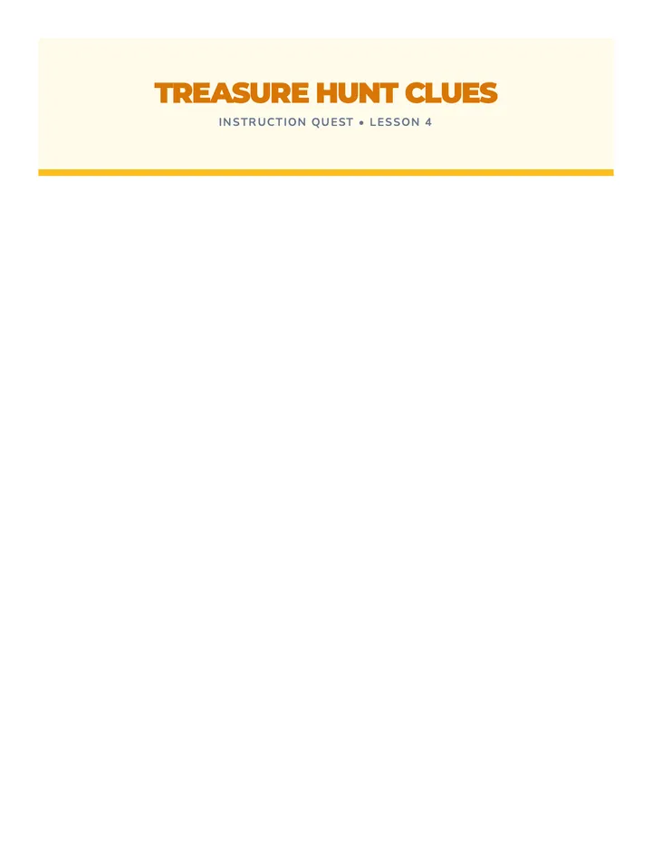 Treasure Hunt Clues Activity